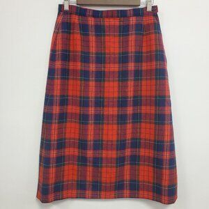 Vintage Pendleton Womens Fletcher Plaid Maxi Skirt Size 12 Red Academia Office